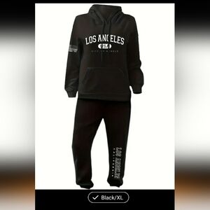 Black Los Angeles Hoodie and Sweatpants Set